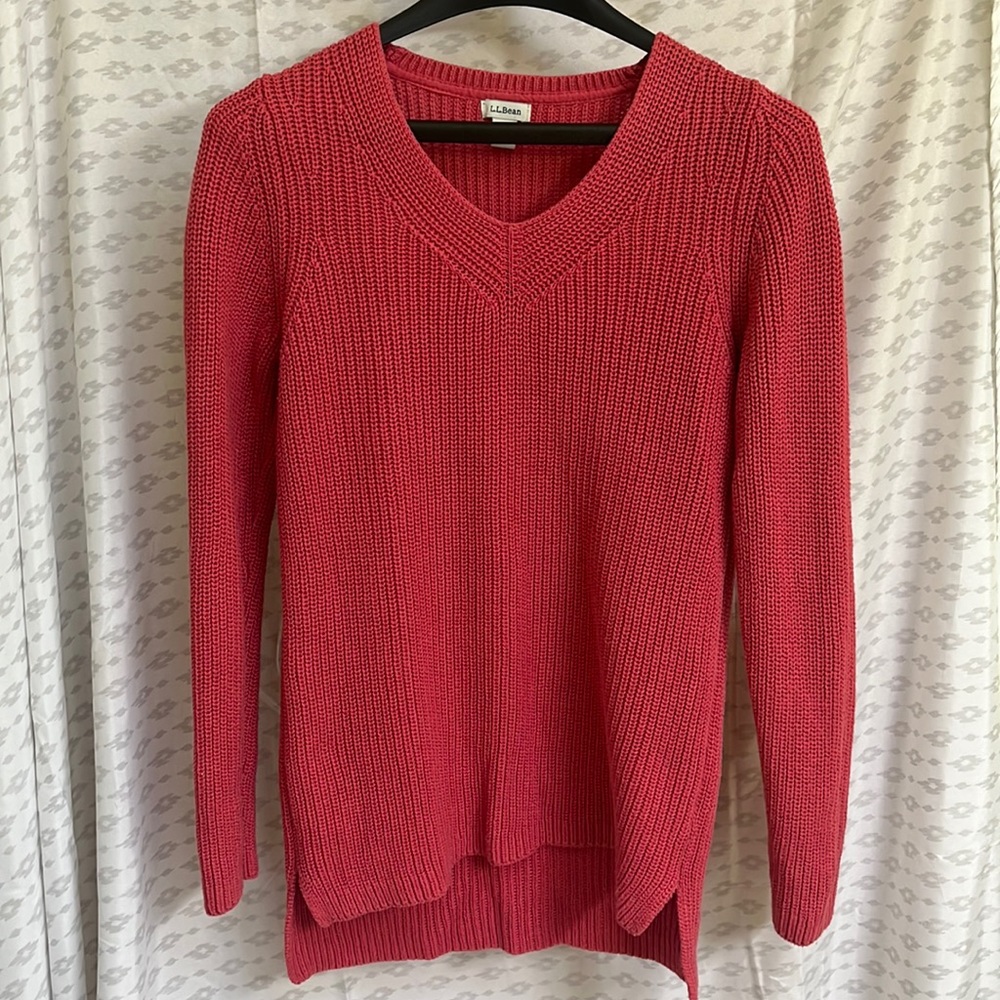 L.l.bean rosy pink heavy cotton sweater